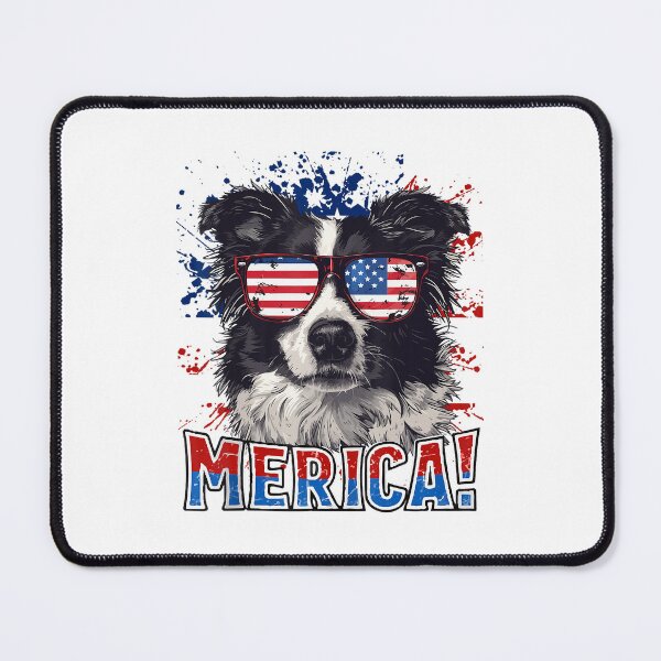 Item preview, 4th Of July Merica Border Collie Dog USA Flag Kids Men Women top meme designed and sold by YasuoShop.