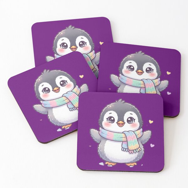 Item preview, Cozy Kawaii Penguin with Scarf – Cute Pastel Penguin designed and sold by Tinydoodlenest .