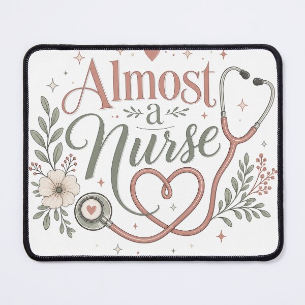 Item preview, Almost a Nurse – Heart Stethoscope with Flowers designed and sold by BoosterShop.
