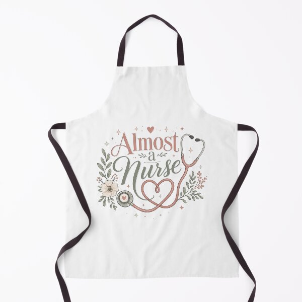 Item preview, Almost a Nurse – Heart Stethoscope with Flowers designed and sold by BoosterShop.