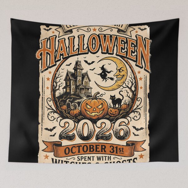 Item preview, Vintage Halloween 2026 Witches & Ghosts designed and sold by DarkOriginArts.