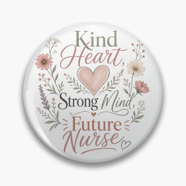 Item preview, Kind Heart Strong Mind Future Nurse – Wildflower Heart designed and sold by BoosterShop.