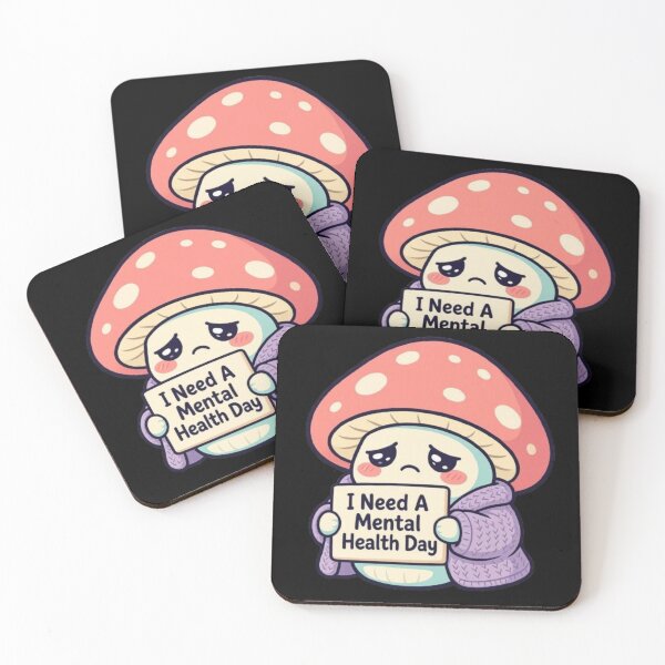 Item preview, I Need A Mental Health Day - Cute Kawaii Mushroom Retro Design designed and sold by Interactive-Art.