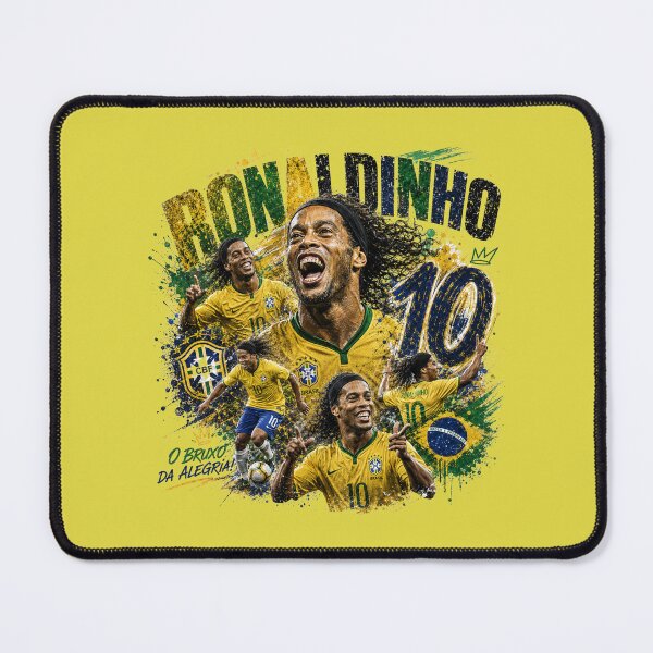 Item preview, Ronaldinho Brazil No. 10 – O Bruxo Football Legend Grunge Art designed and sold by FutureTraveller.