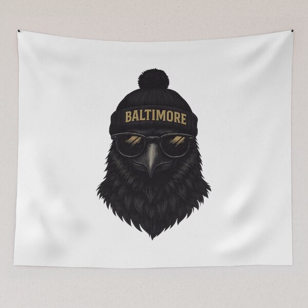 Item preview, Baltimore Raven Vintage Beanie Sunglasses Dark Bird Artwork designed and sold by AmberBish57348.