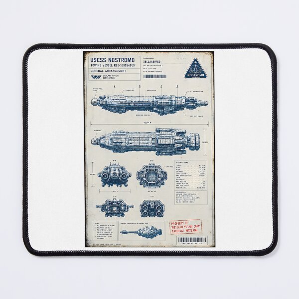 Item preview, Uscss Nostromo Blueprint designed and sold by PrintStarTeee.