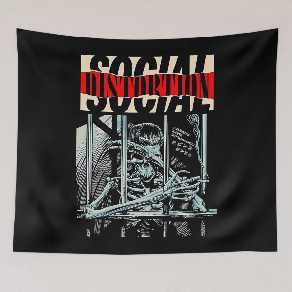 Item preview, Social Distortion Skeleton In A Prison Smoking Meme designed and sold by Prints3000.