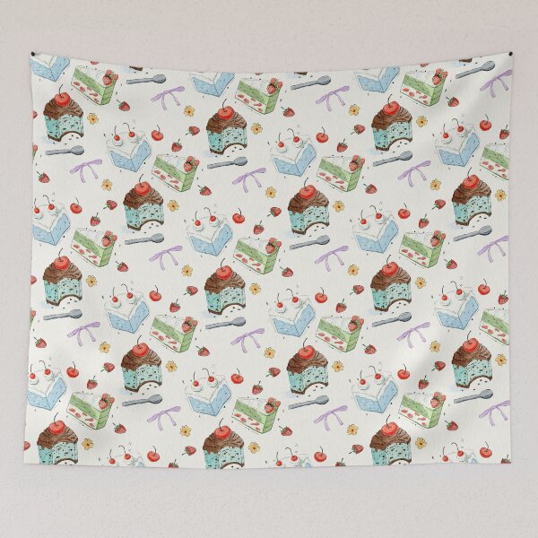 Item preview, Cute Watercolor Cake and Dessert Seamless Pattern designed and sold by LafinaArt.