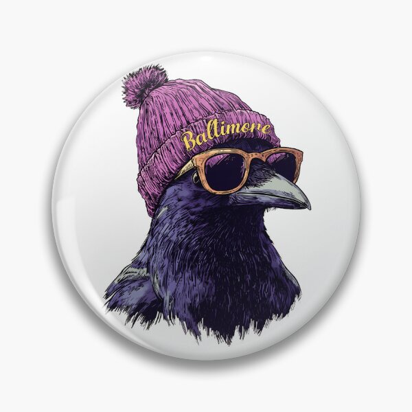 Item preview, Stylish Purple Raven Portrait With Beanie And Sunglasses designed and sold by RichardHi73290.
