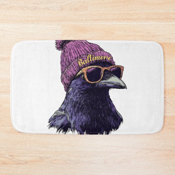Item preview, Stylish Purple Raven Portrait With Beanie And Sunglasses designed and sold by RichardHi73290.