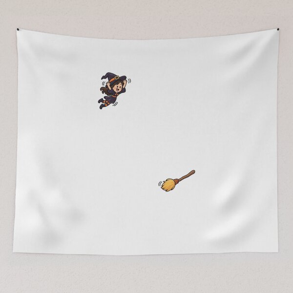 Item preview, Funny Playful Halloween Witch Jumping onto Broom Art designed and sold by elderberry.