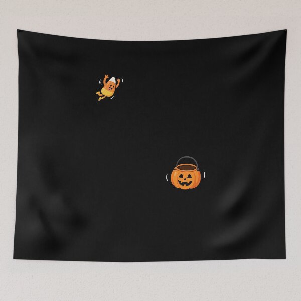 Item preview, Funny Candy Corn Jumping into Pumpkin Bucket Halloween Art designed and sold by elderberry.