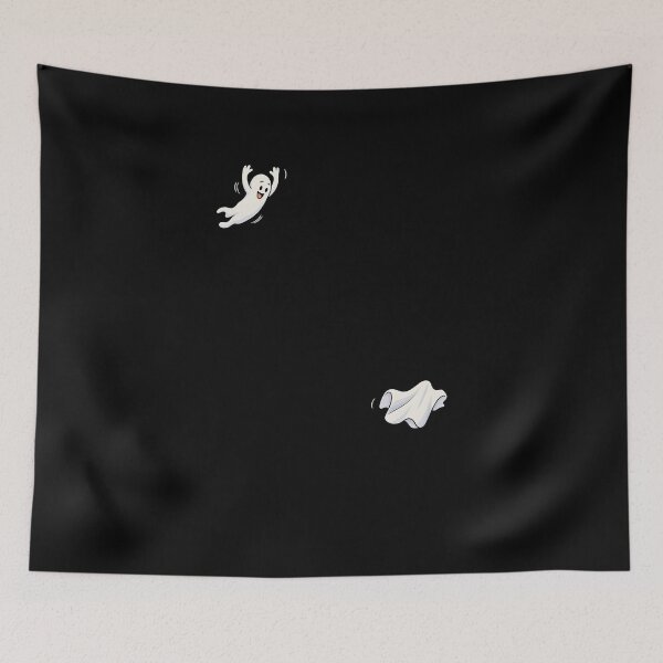 Item preview, Funny Cute Cartoon White Ghost Jumping Into Sheet Halloween Spooky Art designed and sold by elderberry.