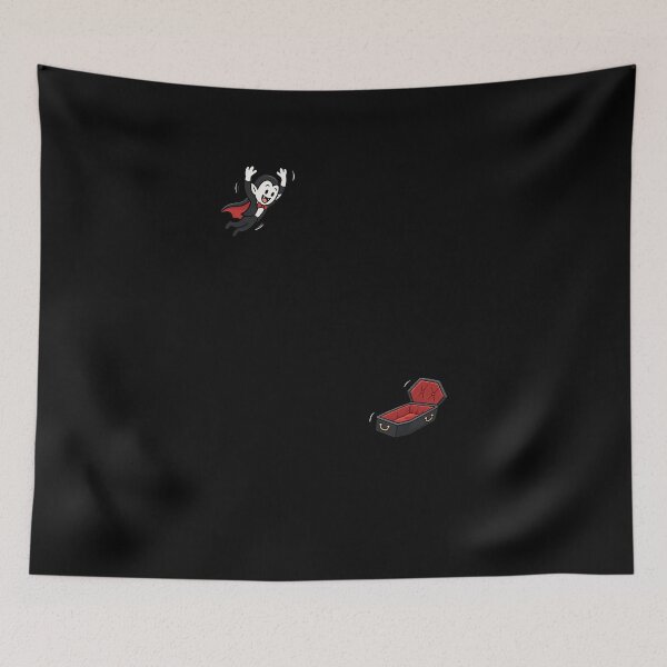 Item preview, Funny Cute Cartoon Vampire Jumping Into Coffin Halloween Art designed and sold by elderberry.
