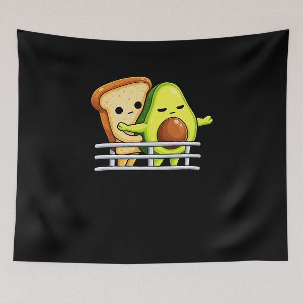 Item preview, Funny Cute Avocado and Toast Food Friends Ship Railing Art designed and sold by elderberry.