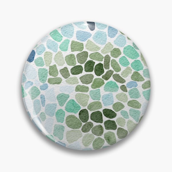 Item preview, Watercolor Sea Glass Mosaic Pebbles Pattern designed and sold by LafinaArt.