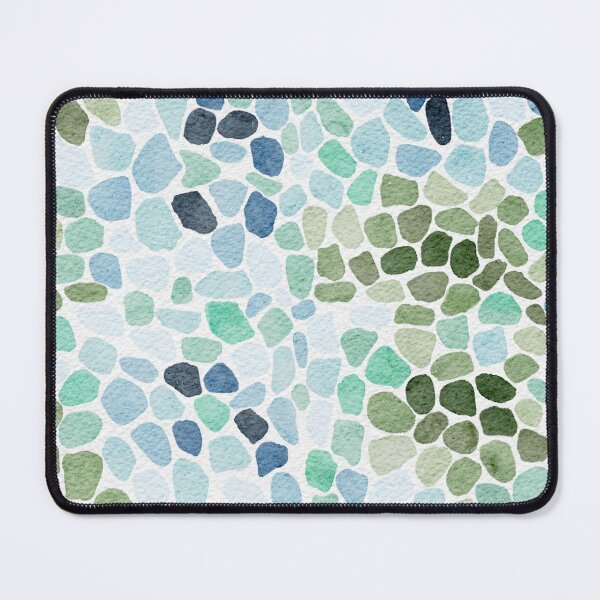 Item preview, Watercolor Sea Glass Mosaic Pebbles Pattern designed and sold by LafinaArt.