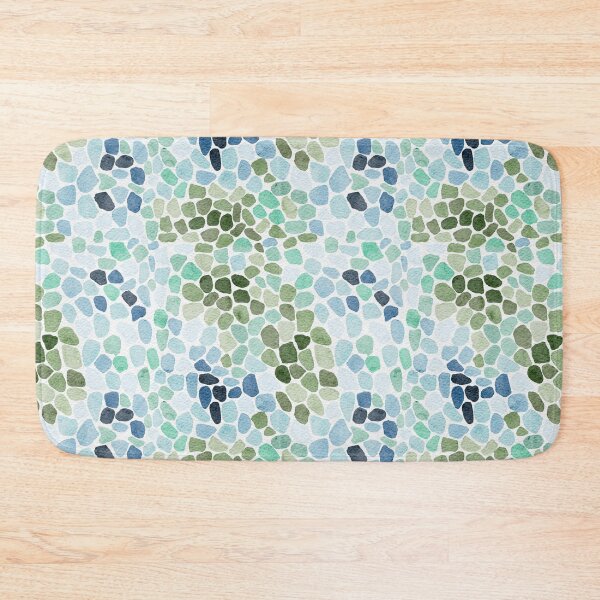 Item preview, Watercolor Sea Glass Mosaic Pebbles Pattern designed and sold by LafinaArt.