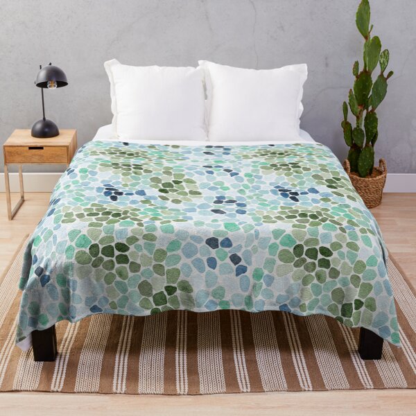 Item preview, Watercolor Sea Glass Mosaic Pebbles Pattern designed and sold by LafinaArt.