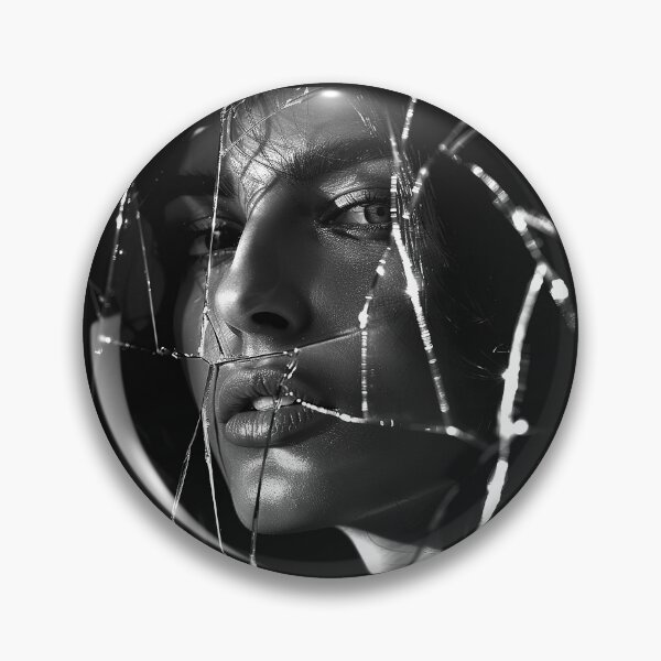 Item preview, Shattered Mirror Woman Portrait Black and White Surreal Beauty Art designed and sold by inkoutninja.