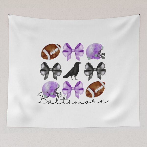 Item preview, Baltimore Football Bow Raven Purple Bow Artwork designed and sold by AmberBish57348.