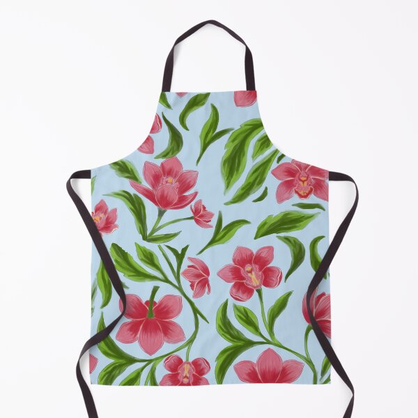 Item preview, Pink Orchid and Green Leaves Seamless Pattern designed and sold by LafinaArt.