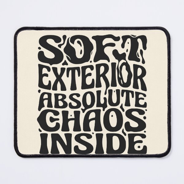 Item preview, Soft Exterior Absolute Chaos Inside - Funny Retro Groovy Design (Black Text) designed and sold by RetroNeon.