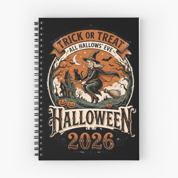 Item preview, Vintage Halloween 2026 Flying Witch Trick or Treat designed and sold by DarkOriginArts.