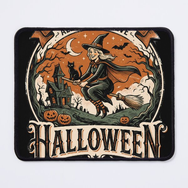 Item preview, Vintage Halloween 2026 Flying Witch Trick or Treat designed and sold by DarkOriginArts.