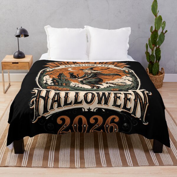 Item preview, Vintage Halloween 2026 Flying Witch Trick or Treat designed and sold by DarkOriginArts.