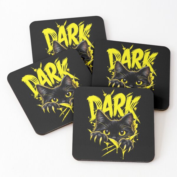 Item preview, Dark Cat Neon Yellow Graffiti – Black Cat Streetwear designed and sold by Shakhbata-1.