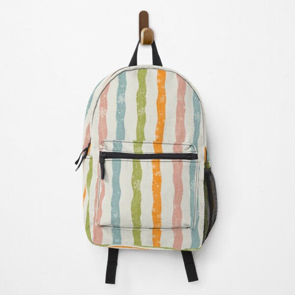 Item preview, Pastel Retro Winter Snowflakes Wavy Stripes Pattern designed and sold by LafinaArt.