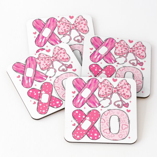 Item preview, XOXO Nurse Valentine Pink Stethoscope Bow designed and sold by varin-studio.