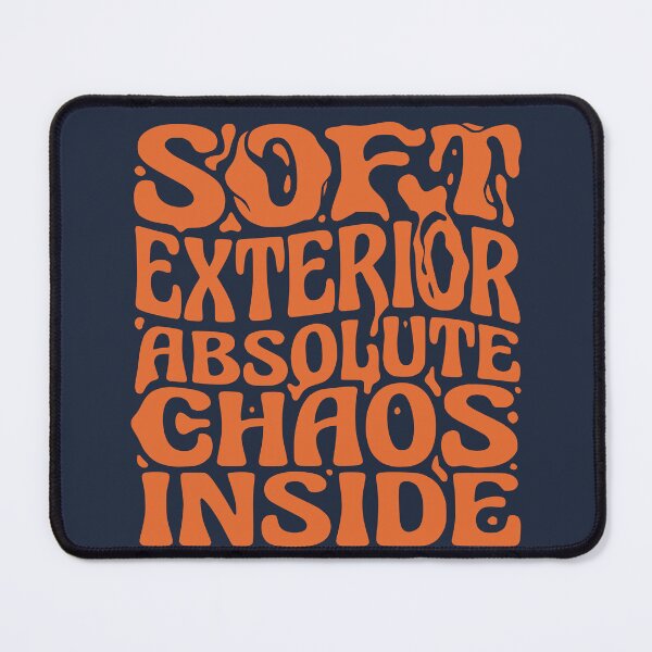 Item preview, Soft Exterior Absolute Chaos Inside - Funny Retro Groovy Design (Orange Text) designed and sold by RetroNeon.