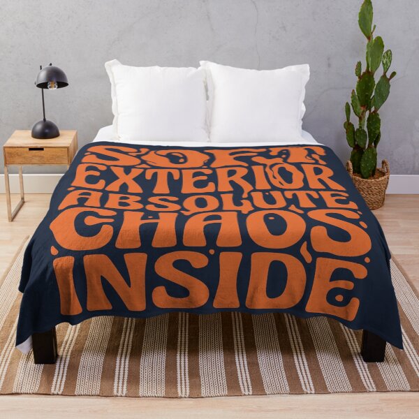 Item preview, Soft Exterior Absolute Chaos Inside - Funny Retro Groovy Design (Orange Text) designed and sold by RetroNeon.