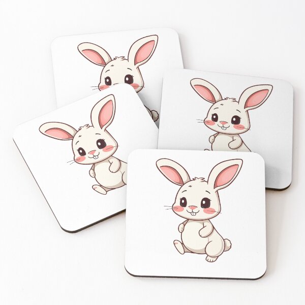 Artikelvorschau, Niedlicher weißer Hasenaufkleber – süßer Kawaii-Hase entworfen und verkauft von simranart111.
