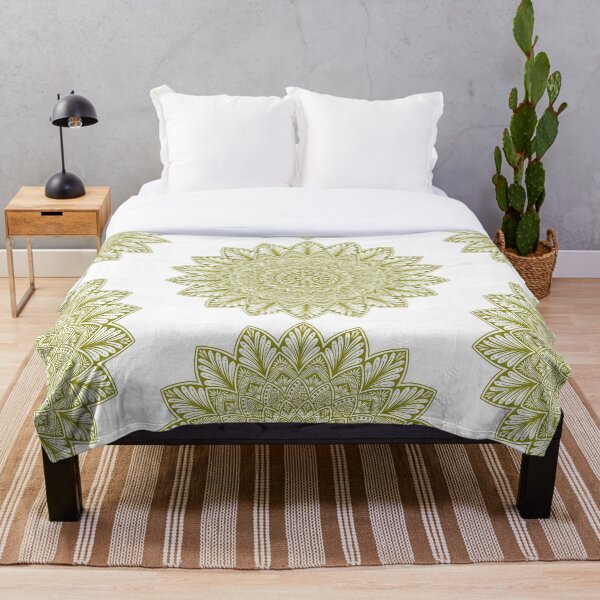 Item preview, Olive Green Floral Mandala Boho Pattern designed and sold by Nehahabib.