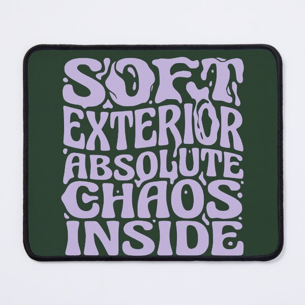 Item preview, Soft Exterior Absolute Chaos Inside - Funny Retro Groovy Design (Lavender Text) designed and sold by RetroNeon.