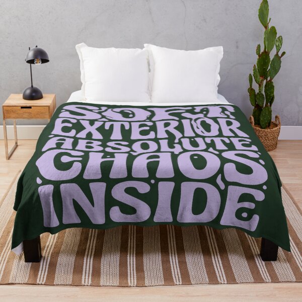 Item preview, Soft Exterior Absolute Chaos Inside - Funny Retro Groovy Design (Lavender Text) designed and sold by RetroNeon.