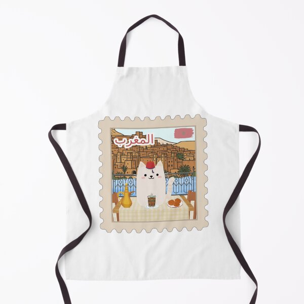 Item preview, Cat in Morocco drinking tea funny stamp  designed and sold by CafePluto.