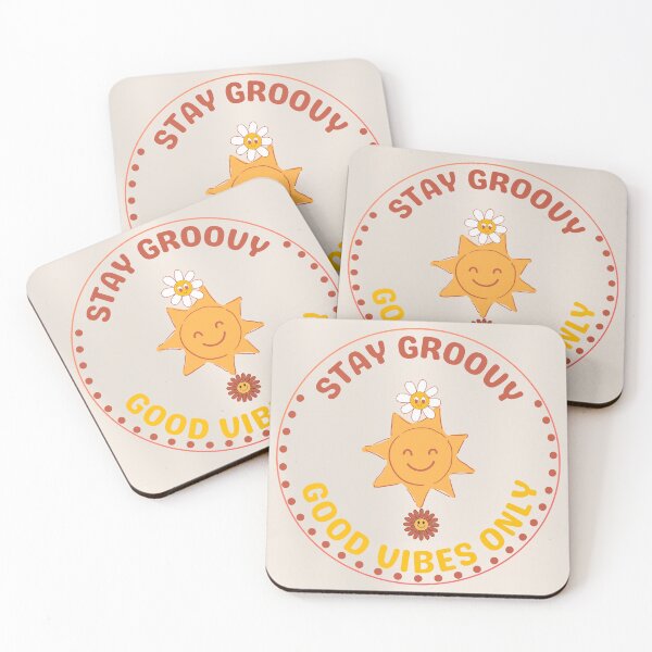 Item preview, Retro 70s Groovy Sun Badge Sticker Design with Positive Quotes and Flowers designed and sold by Diseño que alegran tu día.