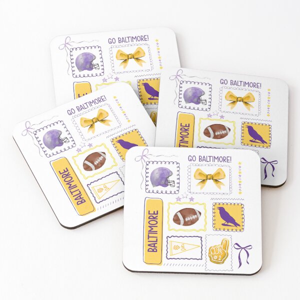Item preview, Baltimore Football Pride Purple Gold Sticker Collection designed and sold by AnnaWilli94560.