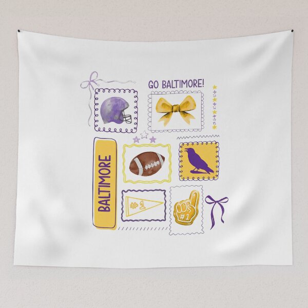 Item preview, Baltimore Football Pride Purple Gold Sticker Collection designed and sold by AnnaWilli94560.