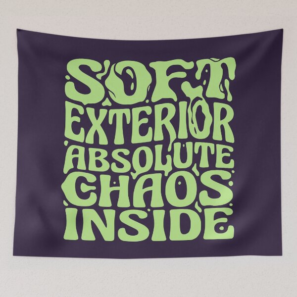 Item preview, Soft Exterior Absolute Chaos Inside - Funny Retro Groovy Design (Slime Green Text) designed and sold by RetroNeon.