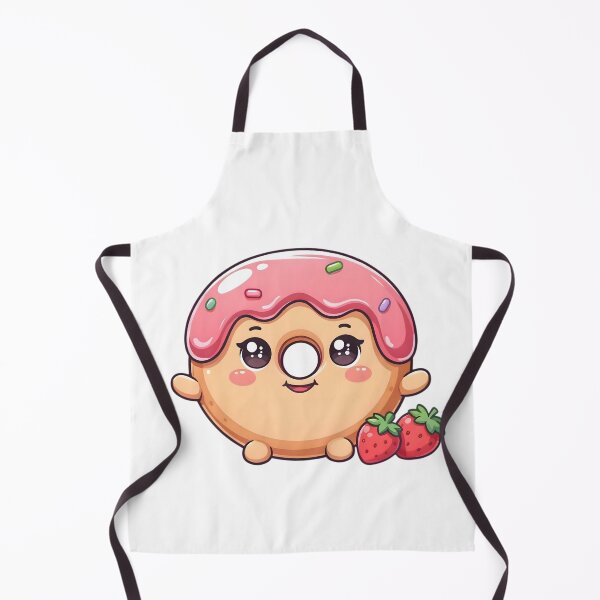 Item preview, Cute Kawaii Strawberry Glazed Donut Sticker designed and sold by ChibiPCStudio.