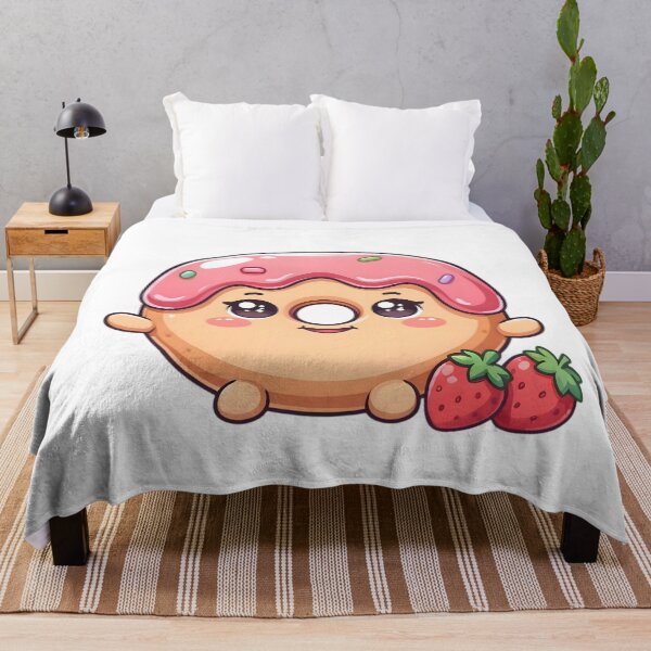 Item preview, Cute Kawaii Strawberry Glazed Donut Sticker designed and sold by ChibiPCStudio.