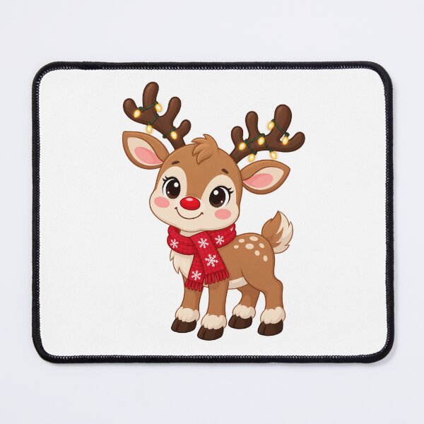 Item preview, Cute Christmas Reindeer with Scarf designed and sold by ArtNova17.