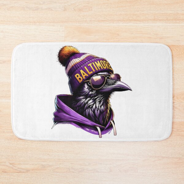 Item preview, Stylish Raven Wearing Purple Beanie And Sunglasses designed and sold by EddieAlle72271.