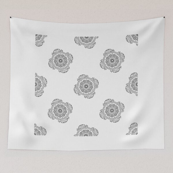 Item preview, Elegant White Floral Pattern designed and sold by ArtBySaMandala.