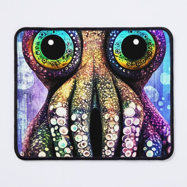 Item preview, Psychedelic Rainbow Giant Squid Illustration with Huge Eyes & Tentacles designed and sold by Wandering Mind.